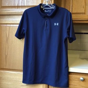 UA Boys YXL navy golf shirt